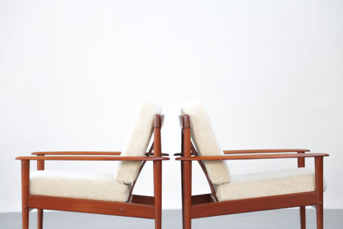 paire de fauteuil grete jalk scandinave teck vintage - C037