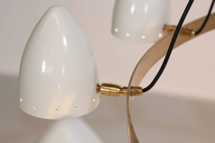 Lustre italien gino sarfatti design rond 12 abat jour ML106 Angelina