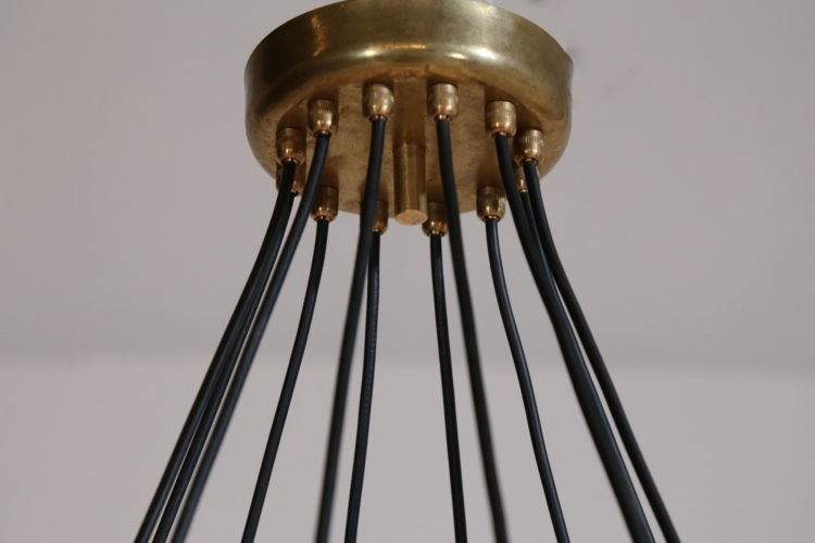 Lustre italien gino sarfatti design rond 12 abat jour ML106 Angelina