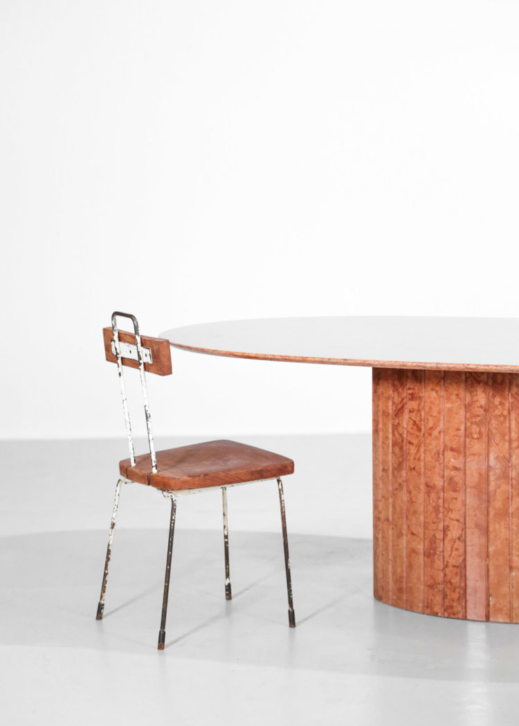 table à manger en marbre rouge de veronne design vintage 31