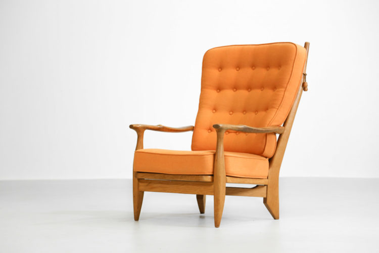 fauteuil guillerme et chambron orange années 60 22