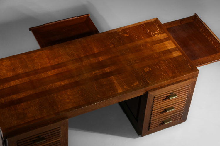 Bureau Moderniste charles Dudouyt chene massif art deco 28