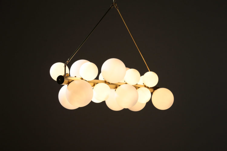 lustre moderne nuage laiton et opaline6