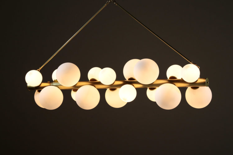 lustre moderne nuage laiton et opaline6