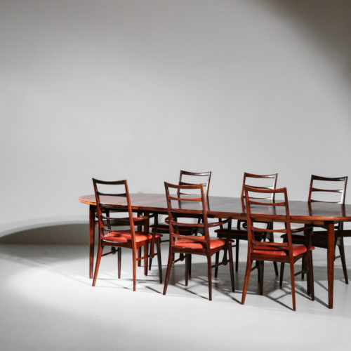 Set table arne vodder et 7 chaise Niels Koefoed  palissandre de rio danois