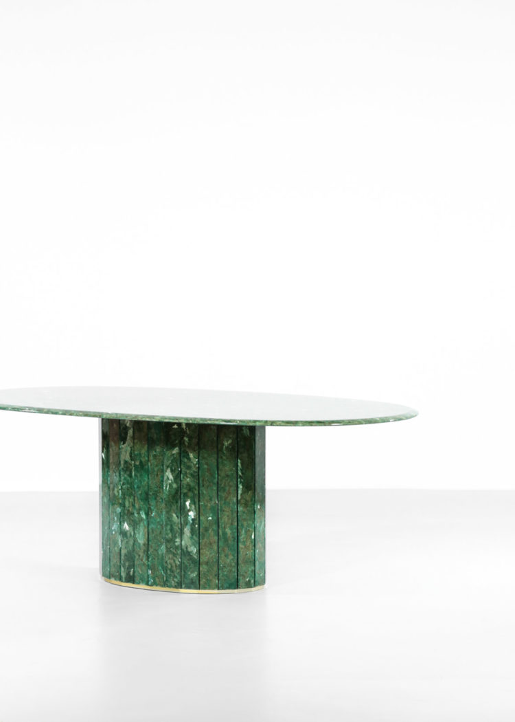 grande table basse ovale verte en albatre teinté vintage24