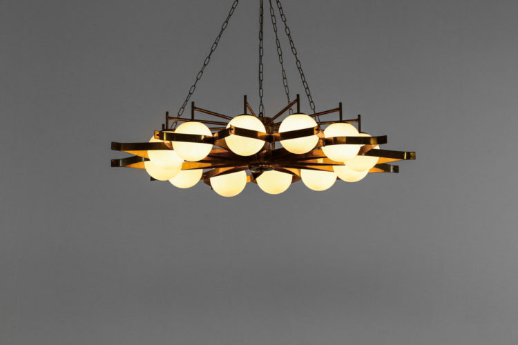 Lustre gio ponti design italien vintage opaline 53