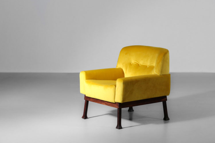 paire de fauteuil italien jaune hisa vintagne design