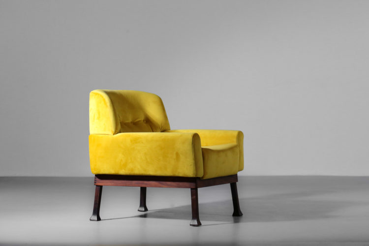 paire de fauteuil italien jaune hisa vintagne design