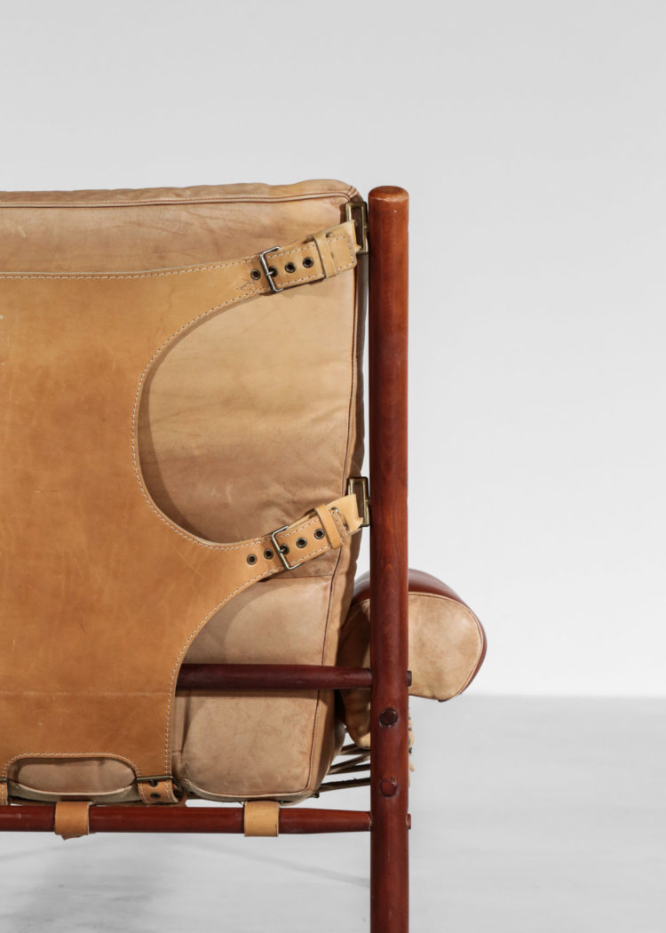 fauteuil safari arne norell années 60 cuir suedois