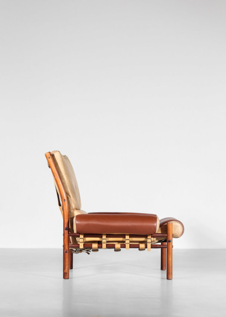 fauteuil safari arne norell années 60 cuir suedois