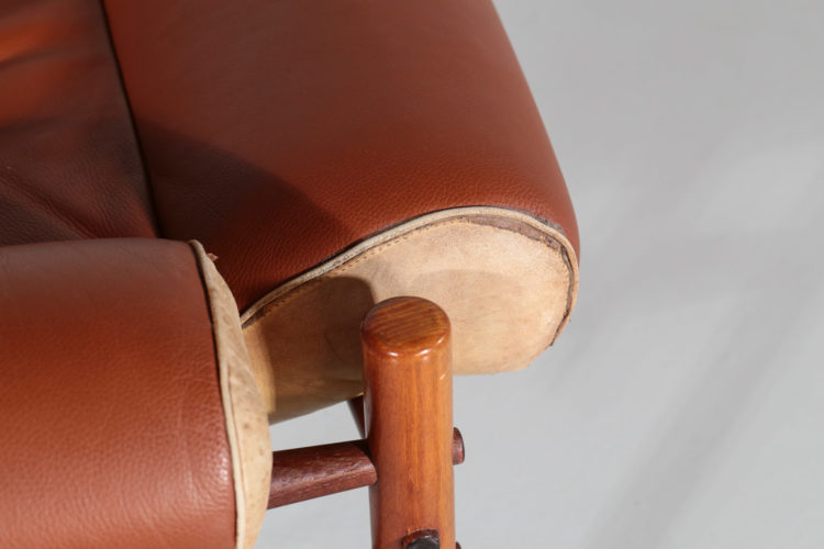 fauteuil safari arne norell années 60 cuir suedois