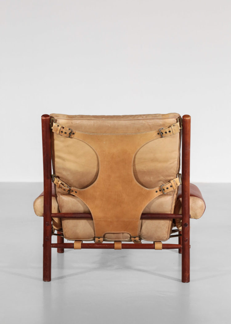 fauteuil safari arne norell années 60 cuir suedois