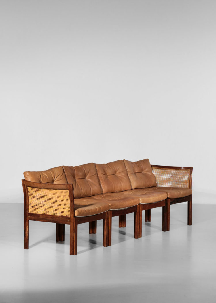banquette illum wikkelso sofa danois scandinave palissandre de rio cuir