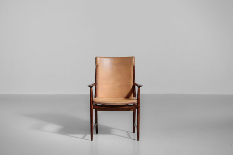 fauteuil kai lyngfeldt larsen chaise danoise scandinave des années 60 cuir
