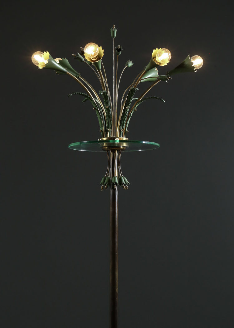 lampadaire italien des années 60 verre laiton gio ponti 2