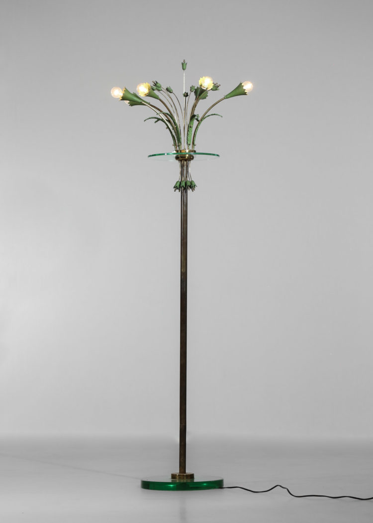 lampadaire italien des années 60 verre laiton gio ponti 2