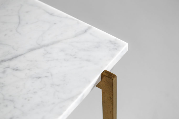 table basse style poul kjaerholm laiton marbre de carrare
