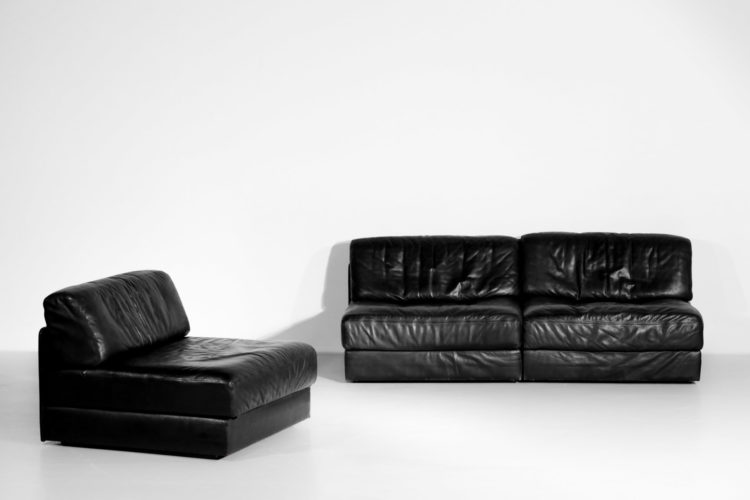 canape de sede DS76 noir sofa design années 70