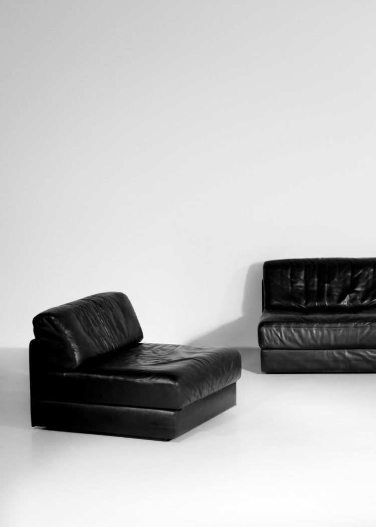 canape de sede DS76 noir sofa design années 70