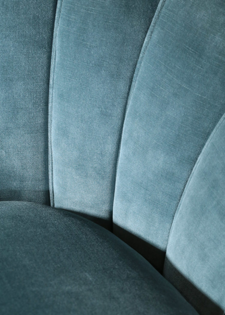 canapé gio ponti sofa banquette années 60 velour bleu
