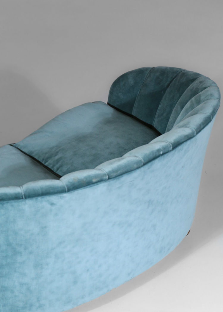 canapé gio ponti sofa banquette années 60 velour bleu