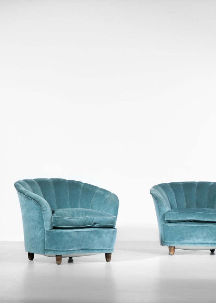 paire de fauteuils italien gio ponti vintage design années 60