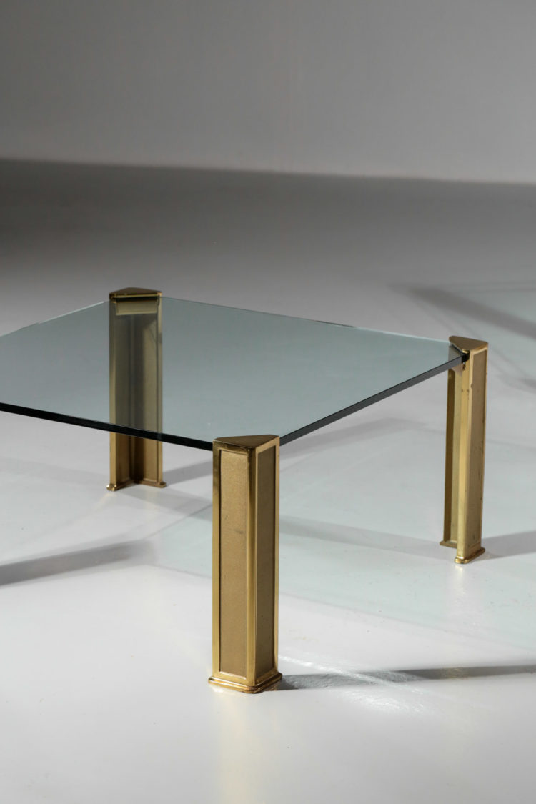paire de table basse peter ghyczy bronze verre années 70 16
