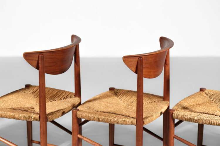 Suite de 6 chaises peter hvidt et orla molgaard danois scandinave modele 316