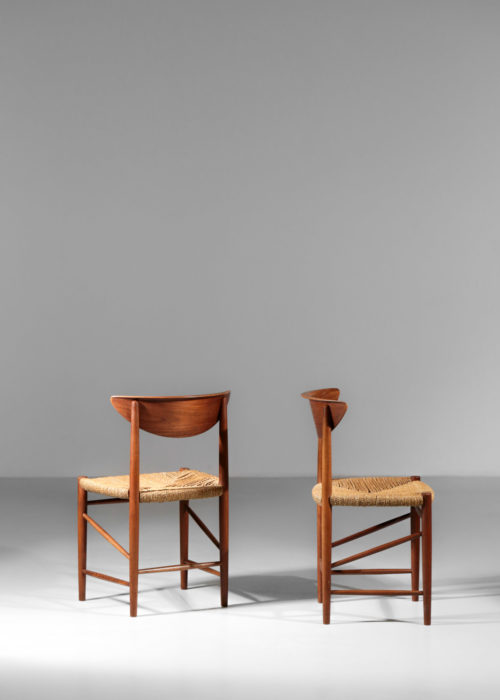 Suite de 6 chaises peter hvidt et orla molgaard danois scandinave modele 316