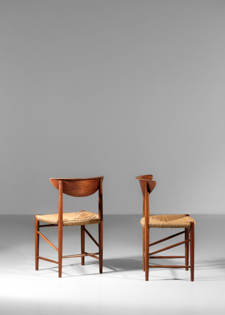 Suite de 6 chaises peter hvidt et orla molgaard danois scandinave modele 316