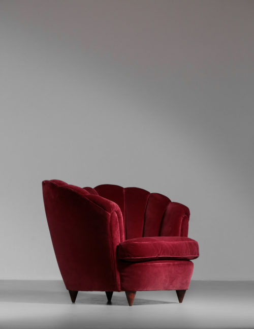 paire de fauteuils italien gio ponti bordeau design vintage 15