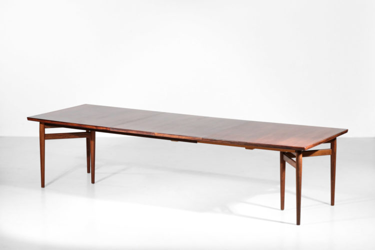 Grande table à manger danoise arne vodder en palissandre de rio scandinave sibast 212 3