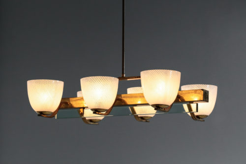 Lustre italien années 50 en verre de venini murano vintage deisgn49