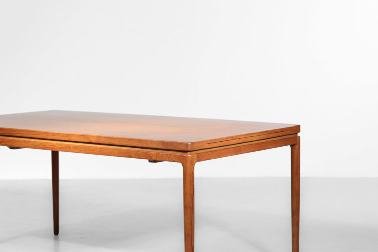 Table à manger danoise en teck Johannes Andersen Éditeur CHR Linneberg 1960 scandinave