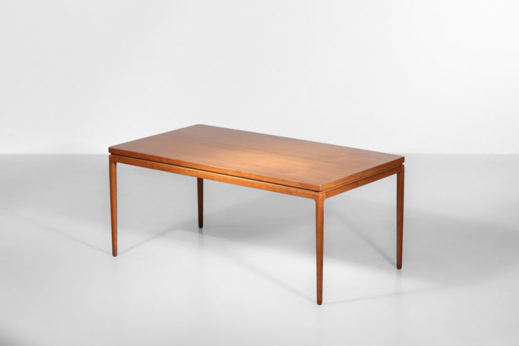 Table à manger danoise en teck Johannes Andersen Éditeur CHR Linneberg 1960 scandinave