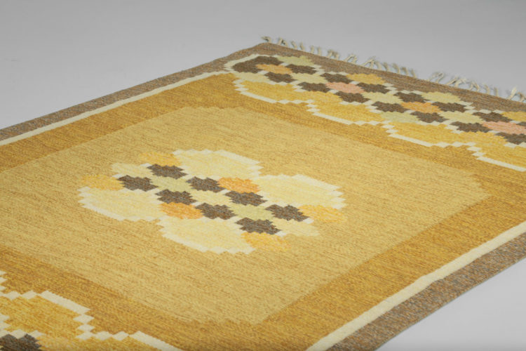 Tapis suedois ingegerd Silow vintage scandinave dessau jaune 8