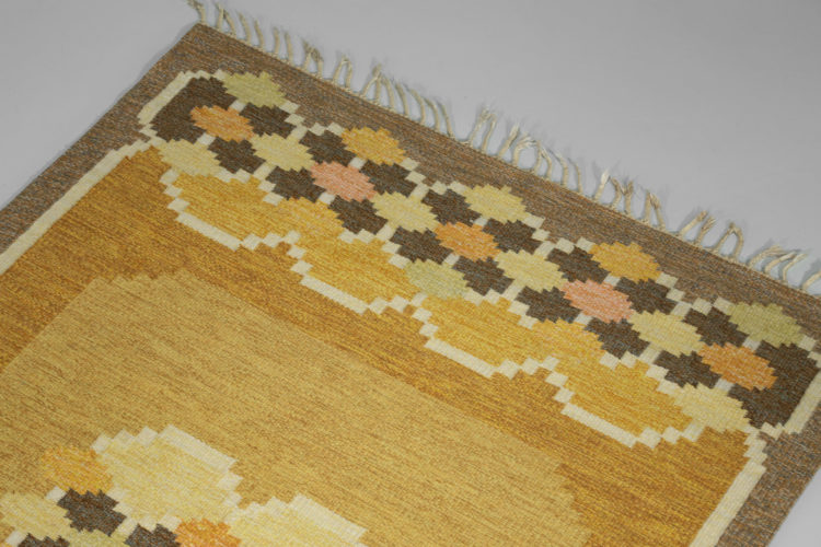 Tapis suedois ingegerd Silow vintage scandinave dessau jaune 8