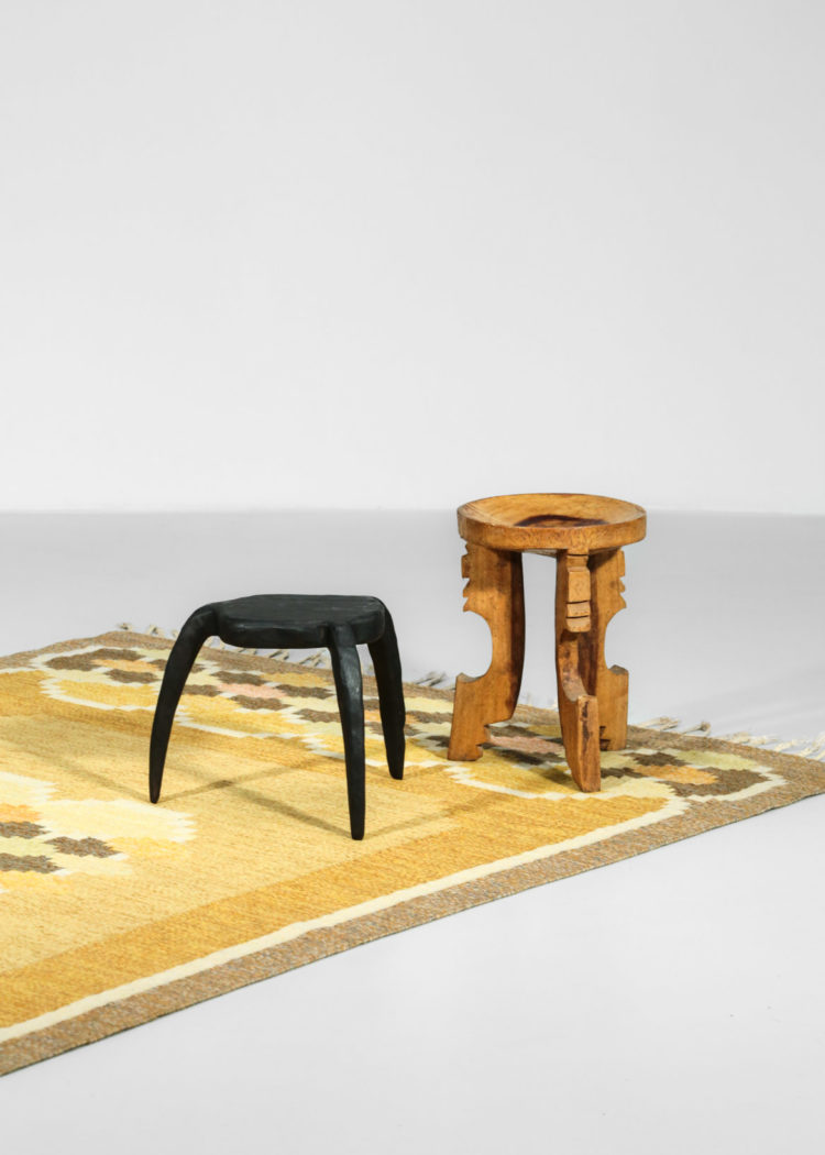 Tapis suedois ingegerd Silow vintage scandinave dessau jaune 8