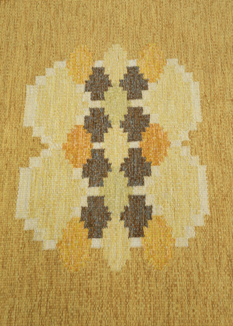 Tapis suedois ingegerd Silow vintage scandinave dessau jaune 8