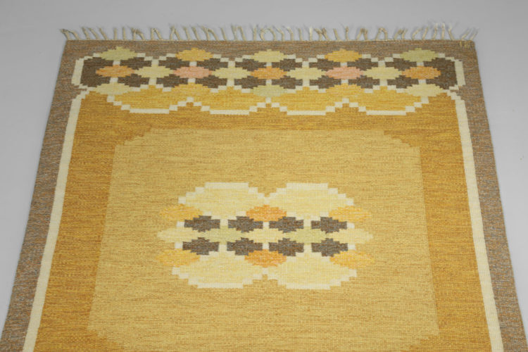 Tapis suedois ingegerd Silow vintage scandinave dessau jaune 8