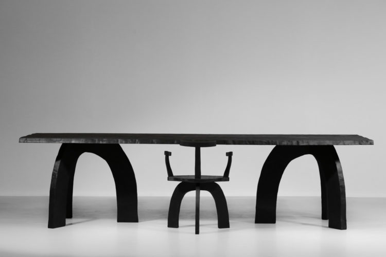 grande table à manger vincent vincent bois brulé design 61