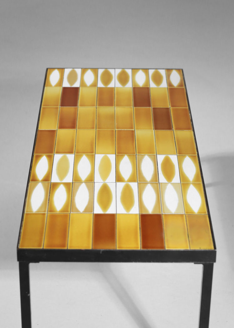 table basse navette roger capron jaune 3