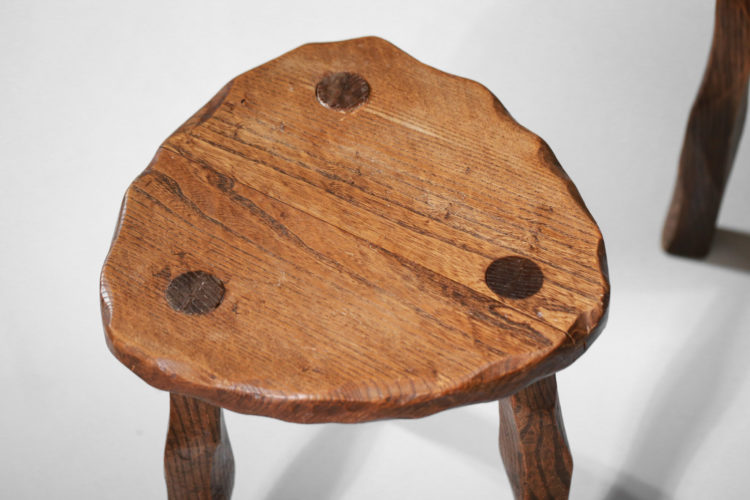 tabouret francais années 50 en bois sculpté5