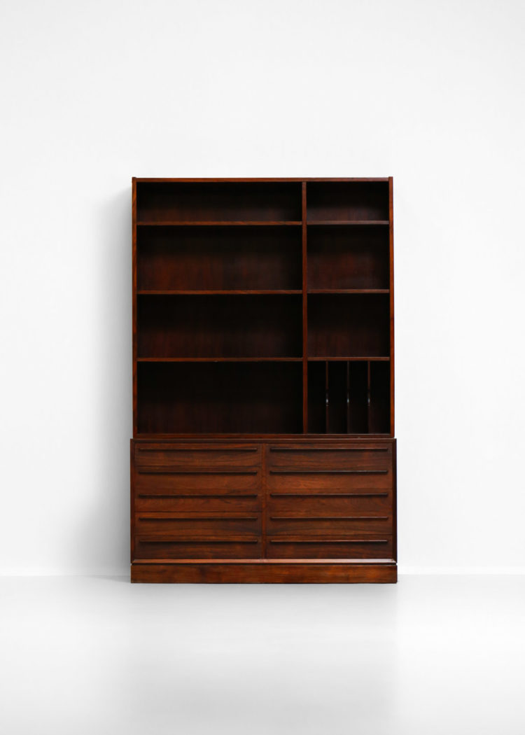 bibliotheque danoise scandinave par H P Hansen palissandre de rio