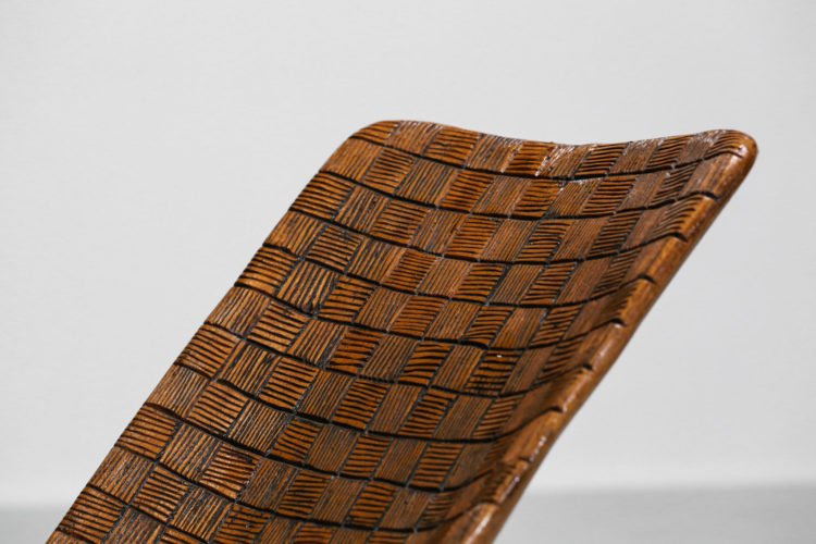 chaise pliable africaine en bois massif decor à damier17