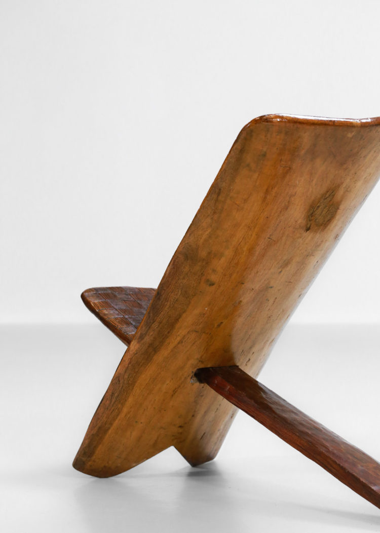 chaise pliable africaine en bois massif decor à damier17