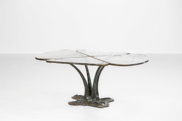 table basse lothar klute bronze design allemand verre 1