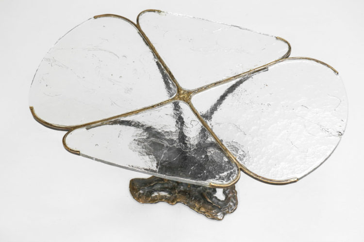 table basse lothar klute bronze design allemand verre 1