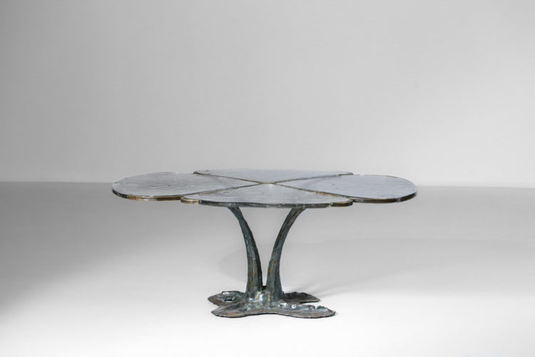 table basse lothar klute bronze design allemand verre 1